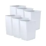 Superio 4.5 Gallon Plastic Trash Can, Waste Bin- 18 Qt (6, White)