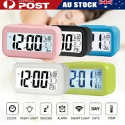 Digital Bedside LED Snooze Alarm Clock Time Temperature Day/Night Clock AN
