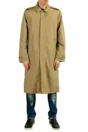Kenneth Cole New York Men's Beige Button Up Trench Coat Size L