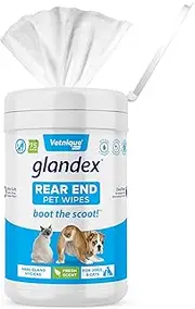 Glandex Dog Wipes for Pets Cleansing & Deodorizing Gland Hygienic Wipe​s for Dogs & Cats with Vitamin E, Skin Conditioners and Aloe - by Vetnique Labs (75ct)