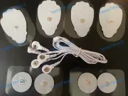 ELECTRODE LEAD CABLE (3.5mm) + 8 MASSAGE PADS FOR NMES, TENS, IFC REUSABLE PADS