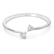 Swarovski Mesmera Bangle Heart White Rhodium Plated Bracelet 5535354 Size Small