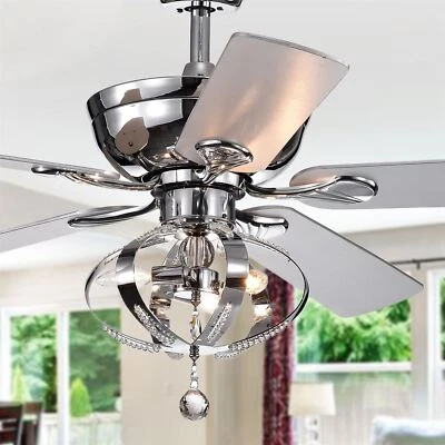 Tatiana 52-inch Lighted Ceiling Fan Royal Chandelier Remote Controlled
