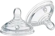 Tommee Tippee Closer to Nature Baby Bottle Teats, Breast-like, Soft Silicone, Medium Flow, 3 Months+, 2 pack