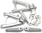 Foot Peg Brackets Motorcycle Front Rider Footrest Foot Pegs Bracket Set For Yzf R1 Yzf-R1 2009 2010 2011 2012 2013 2014 Pegs Bracket(Color:B-lack)