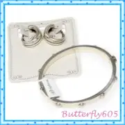 Brighton Pretty Tough Groove Hinged Bangle Hoop Earrings Set NWT Pouch $126