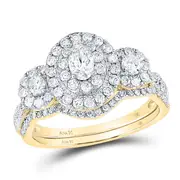 1 CT-Diamond 1/5CT-OVAL BLISS BRIDAL SETS DOUBLE HALO