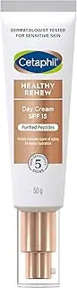 [Cetaphil] Healthy Renew Day Cream SPF 15, 50g. Anti-Aging Face Moisturiser with Peptides, Retinol Alternative. Contains Niacinamide (Vitamin B3) and Panthenol (B5). Dermatologist Tested for Sensitive Skin.