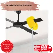 NEW Extendable Ceiling Fan Blade Duster Brush - Washable Cleaner Fans Wall Door
