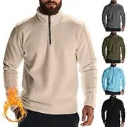 Men's Zip Up Hoodie Sweatshirt Zip Sweatshirt Fleece Hoodie Black Army Green Blue Khaki Gray Standing Collar Plain Zip Up Sports Outdoor Casual Daily Streetwe