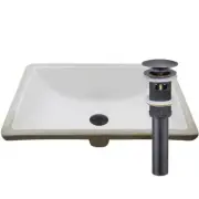 Novatto Undermount Bathroom Sink 20.25" Rectangular Porcelain Oil Rubbed Bronze