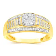 1/3 Carat Diamond Dress Ring in 9ct Yellow Gold, R
