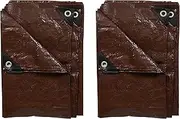 Stansport Light-Duty Rip-Stop Tarp 5' x 7' - Brown - 2 Pack