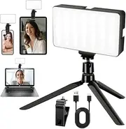91 LED Rechargeable Clip, Selfie Light, Conference Light. Adjustable 3 Light Modes, Suitable for Mobile Phones, iPhone, Android, iPad, laptops, Suitable for Makeup, TikTok, Selfies, Vlog