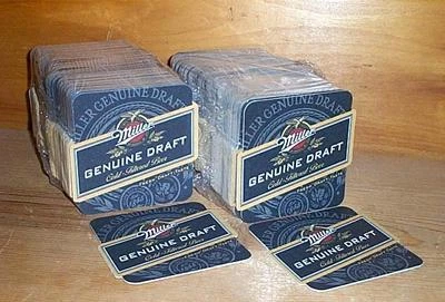 MILLER GENUINE DRAFT MGD 200 BEER BAR COASTERS NEW