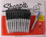 NEW 48 Black + 2 Blue Pack of 50 Sharpie Pens Fine Tip Permanent Marker Pen Set!