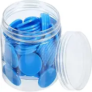 Gatuida 100pcs Blank Chip for Chips Board Game Counters Colored Color Learning Games Numbered Counting Small Learning Preschool Cubes Disc Educational Kindergarten Abs Blue