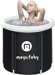Moyufoby Cold Plunge Tub Outdoor Ice Bath Tub for Athletes with Cover, Portable Inflatable Bathtub for Hot Bath Ice Bath, 92.4 Gallons Large Bath Tub Adult Soaking Tub