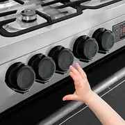 Stove Knob Covers for Child Safety - 5 Pack Babepai Upgraded Double-Key Design Universal Size Baby Safety Gas Oven Knob Covers Stove Guard Baby Proofing