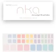 Semi Cured Gel Toe Nail Strip - Gel Toe Nail Sticker - Gel Nail Wrap Pedicure - UV LED Lamp Curing Nail Polish Strip - 32 Strips - Pastel Rainbow