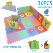 Large Floor Play Mats Kid Learning Foam Alphabet Number Tiles Puzzle 30x30 x1cm