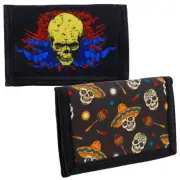RED X Boys Teenagers Skull Tri-Fold Wallet
