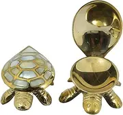 OMG Deals Feng Shui Wish Fulfilling Brass Turtle Tortoise with Secret Wish Compartment Insence Cone (10 cm Brass Tortoise)