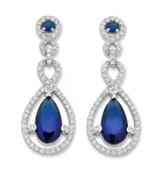 Bevilles Sterling Silver Teardrop Earrings Drop