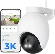 IMILAB Spotlight Outdoor Camera - 2K Security Camera with UHD Color Night Vision, 360° PTZ Surveillance & Auto Deterrence, Motion Track, Local/Cloud Storage, 24/7 Recording(EC6)
