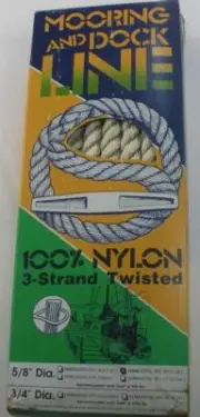 Wellngton Twisted Nylon Mooring Rope Dock Line 5/8" x 25 ft