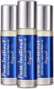 Pure Instinct Roll-On (3-Pack) - The Original Pheromone Infused Essential Oil Perfume Cologne - Unisex Attracts Men and Women - TSA Ready
