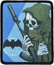 [Viusneun] Skeleton Soldier Printed Patches, Skull Corps Military Morale Patch Hook and Loop Badge Sew On for Clothing, Dress, Hat, Backbags