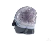 1.7" Agate Amethyst Geode Star Being Female Alien Crystal Skull , Sculpture