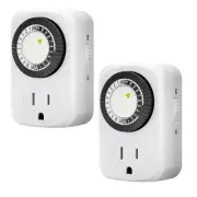 Indoor Mini 24-Hour Mechanical Outlet Timer, for Electrical Outlets, 30 Minut...