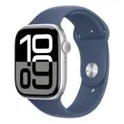 Apple Watch Series 10 GPS + Cellular 42mm Silver Aluminium Case w/ Denim Sport Band (M/L)
