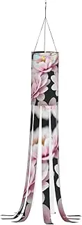 Halloween Garden Red White Gold Flower Windsock Lights Halloween Lighted Windsock for Patio Yard Pathway Party Decor