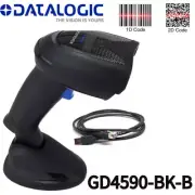 Datalogic GD4590 1D/2D Handheld USB Wired Barcode Scanner With USB Cable Cradle