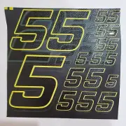 Defects Read CARBON FIBER Black w/ylw #5's Racing Vinyl DecalSheet 1/10-1/12 bxD