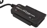 PTC Black USB 2.0 to IDE and SATA Adapter Cable with Power - Kit