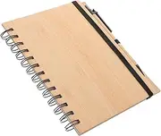 ERINGOGO A5 Size Bamboo Cover Notebook Spiral Bound Office Notepad Student Planner Creative Journal