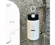 Insulated Water Bottle,15oz Stainless Steel Thermo,Double Wall Vacuum Water Bottle-White