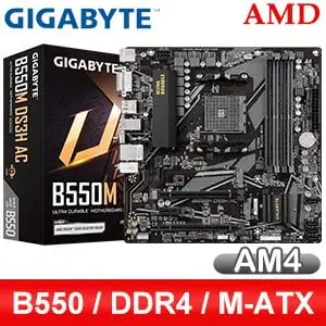 Gigabyte 技嘉 B550M DS3H AC AM4主機板(M-ATX/3+1年保)