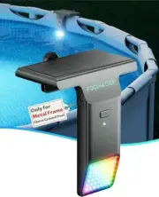 Solar Pool Lights Only for Metal Frame Above Ground Pool, 10-Color 4-Mode LED