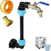 IBC Tank Gooseneck, S60 x 6 3/4 Inch Brass Outlet Tap, IBC Adapter with Gooseneck Brass Tap, Gooseneck Outlet Tap for 1000 L Rainwater Tank for Convenient Filling of The Watering Can