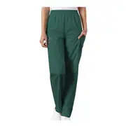 CHEROKEE Women's Elastic Waist Cargo Scrub Pants - Hunter