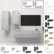 TV Cabinet Set 4 Piece Engineered Wood Media Unit Multi Colours/Sizes vidaXL