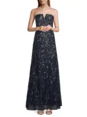 Aidan Mattox Beaded Strapless A-Line Gown 14B 1308