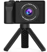 1080P Digital Camera Video Camera for 12MP 2.4 Inch IPS Screen Built-in Battery with Neck Strap Desktop Tripod Birthday Boys Girls Black