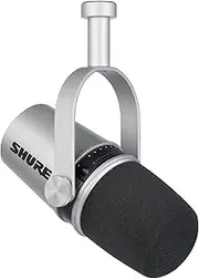 Shure MV7 USB/XLR Podcast Microphone (Silver)