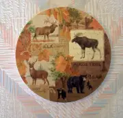 Moose Bear Elk Round Trivet Absorbent Stone Wilderness Trails Pattern